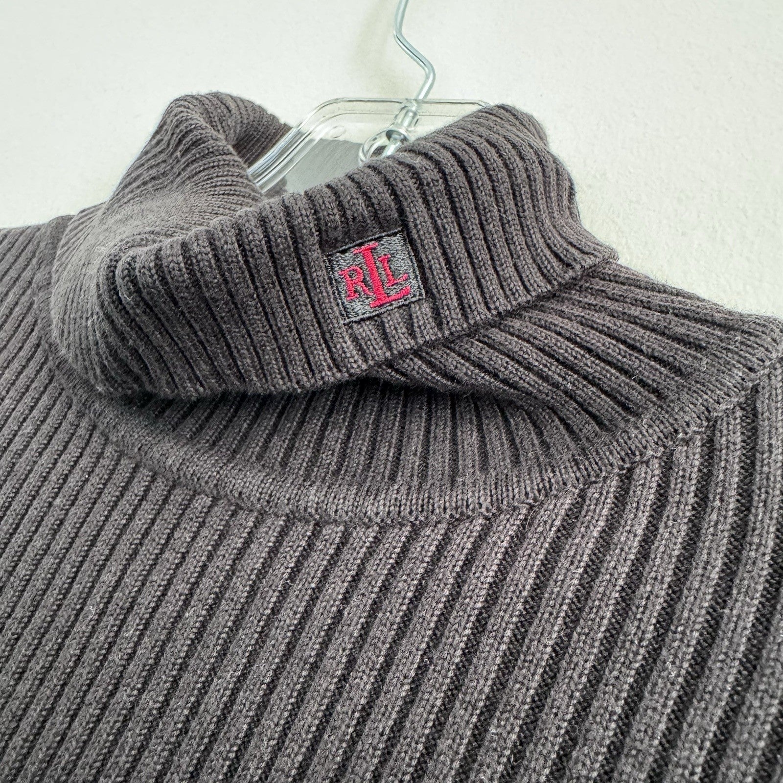 Lauren Ralph Lauren Pullover Turtleneck Cable Knit Sweater Women Sz PS Black