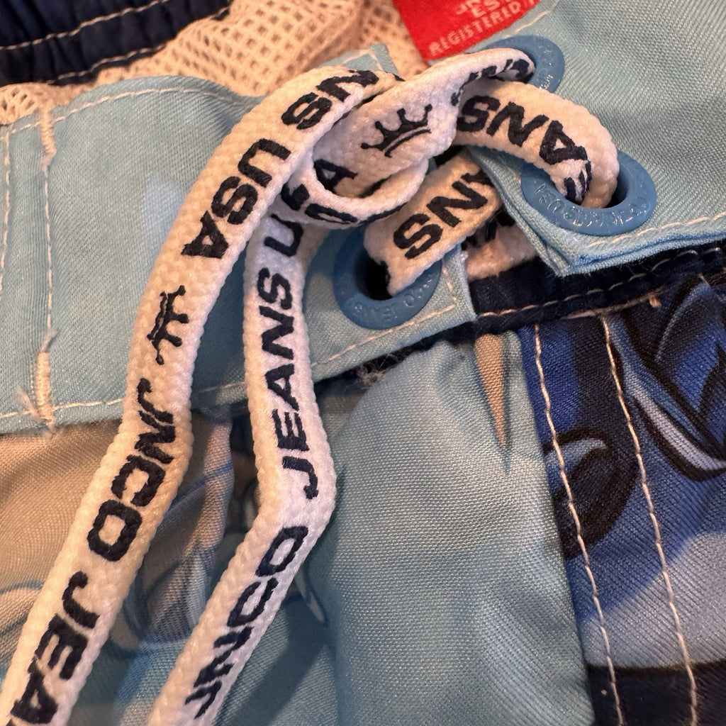 Vintage JNCO Jeans Toddler Boys 2T Swim Trunks Shark Print Blue NWT Deadstock
