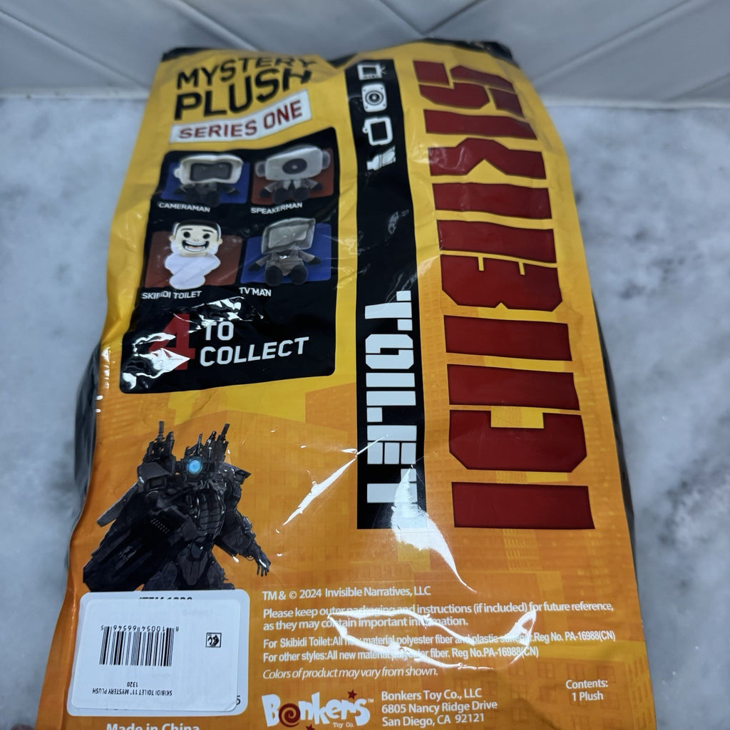 New & Factory Sealed Skibidi 11" Mystery Plush Series 1 Blind Bag.
