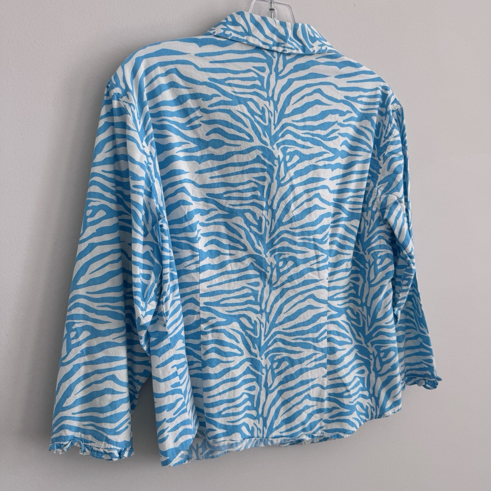 Pine Cone Hill Small Blue Zebra Print Cotton Blouse India