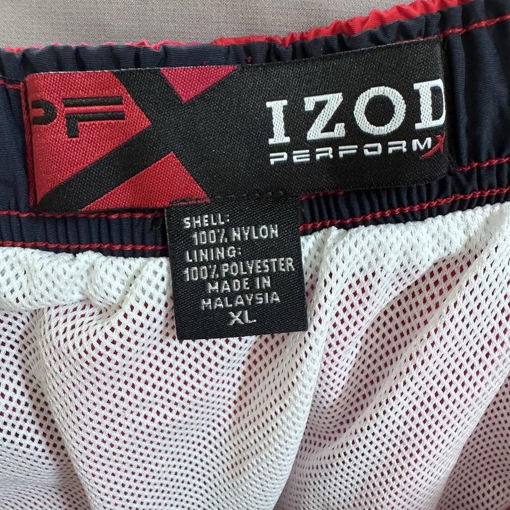 IZOD PerformX Men’s XL Red Swim Trunks Shorts Mesh Lined Quick Dry Beach