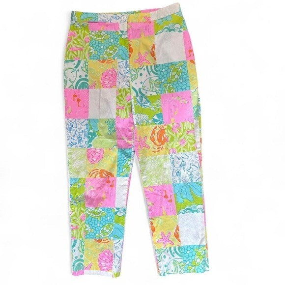 Lilly Pulitzer Patchwork Pants | Size 4 | Y2K Coastal Prep