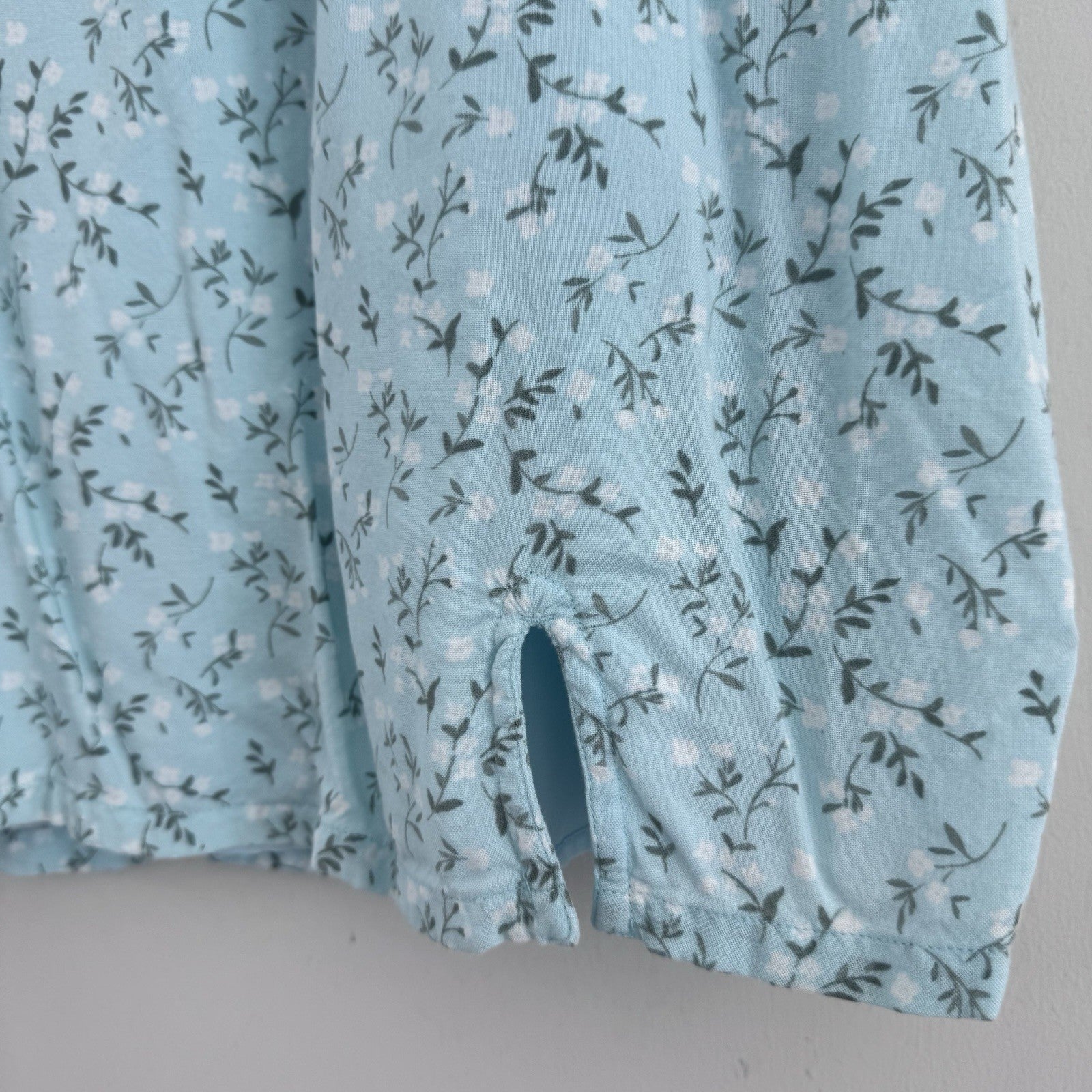 Hollister Floral Mini Skirt Womens Large Blue Cottagecore Y2K