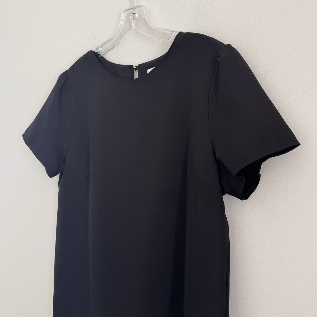 She + Sky Black Short Sleeve Shift Dress Women's Size L Keyhole Back  Boutique