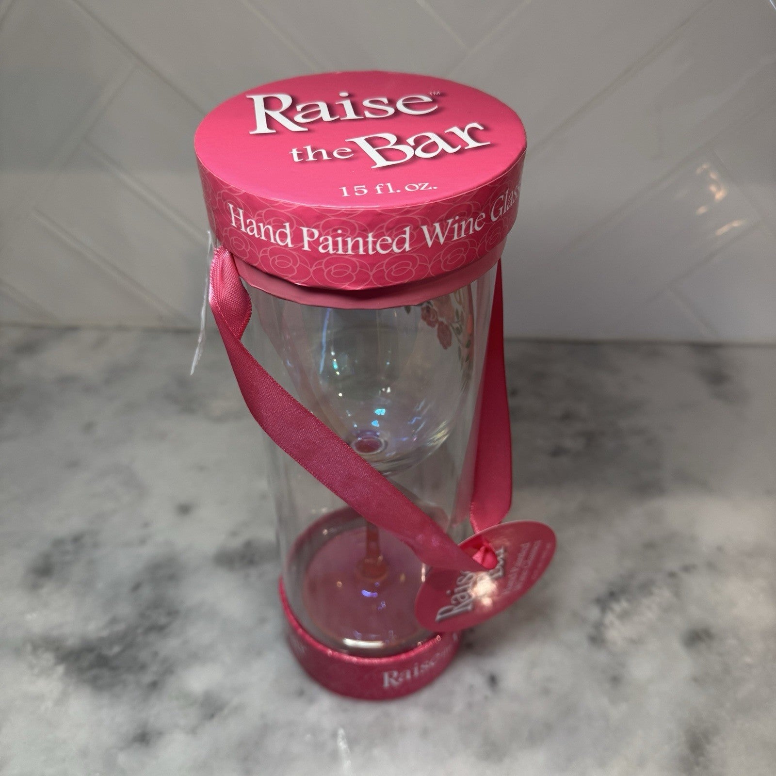 Best Abuela Ever Hand Painted Wine Glass 15 oz Raise The Bar Gift New