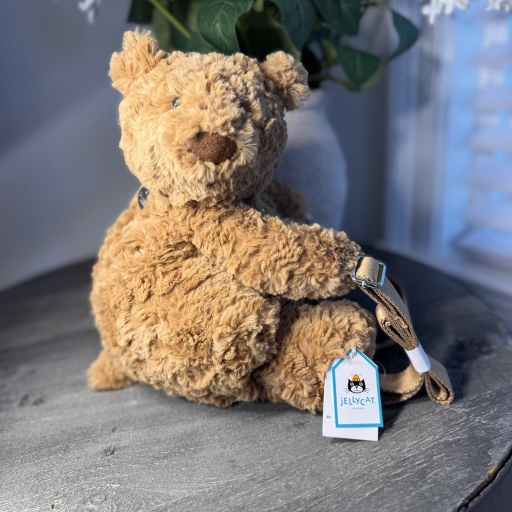 Jellycat Bartholomew Bear Backpack Plush Stuffed Animal Tan Brown NWT BAR4BP 11”
