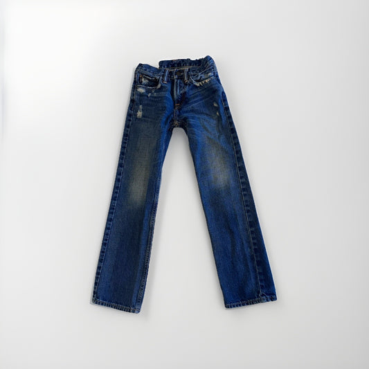Abercrombie Kids Boys Size 10 Slim Straight Jeans Distressed Dark Wash Denim