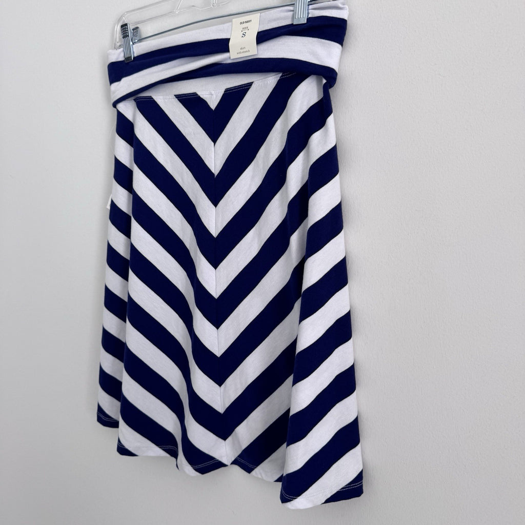 Old Navy Chevron Stripe Skirt Small Y2K Nautical Stretch NWT