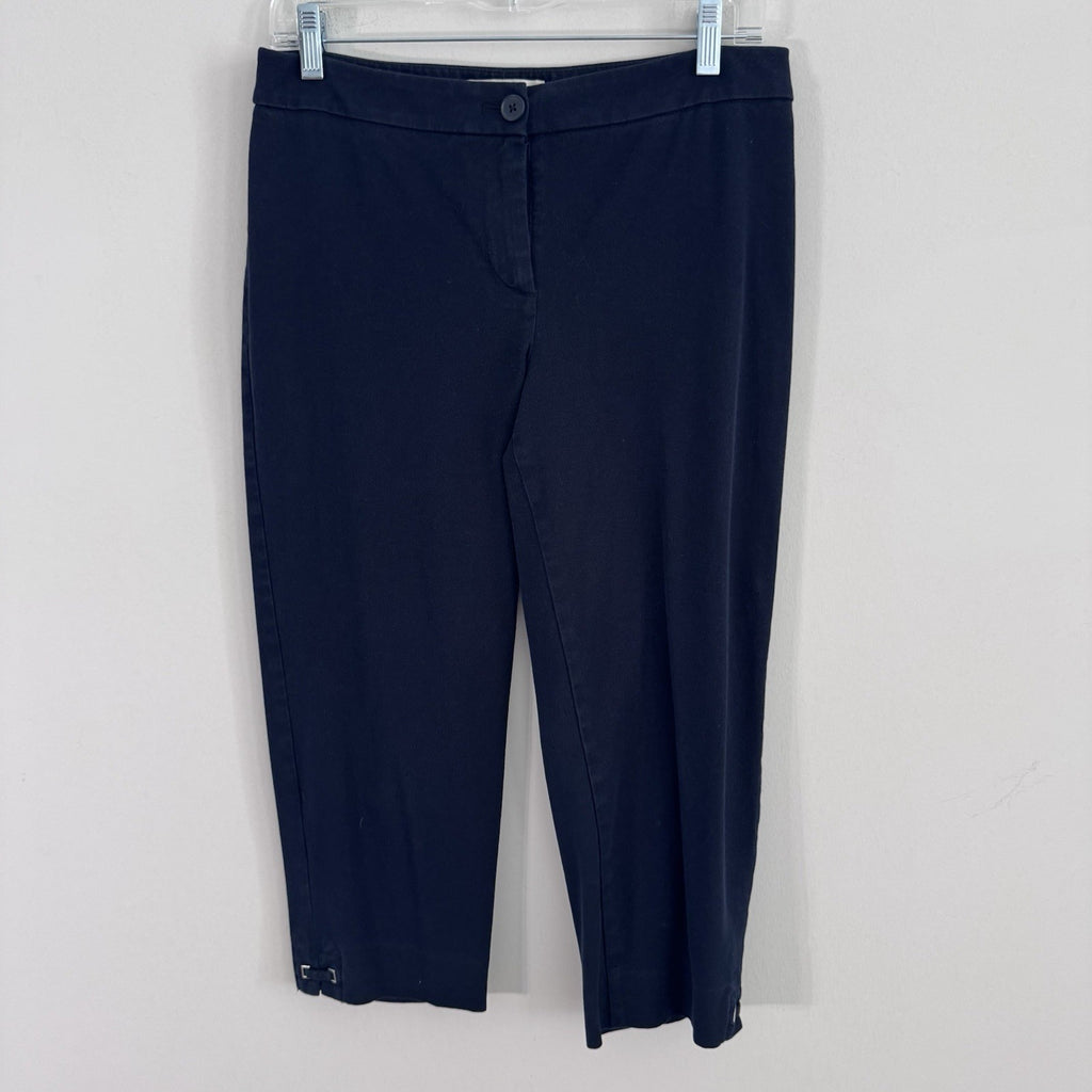 Talbots Pants Women’s 6P Navy Blue Signature Capri Flat Front Summer Outdoors