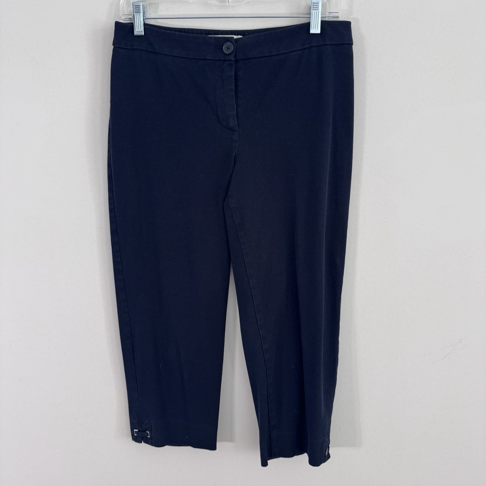 Talbots Pants Women’s 6P Navy Blue Signature Capri Flat Front Summer Outdoors