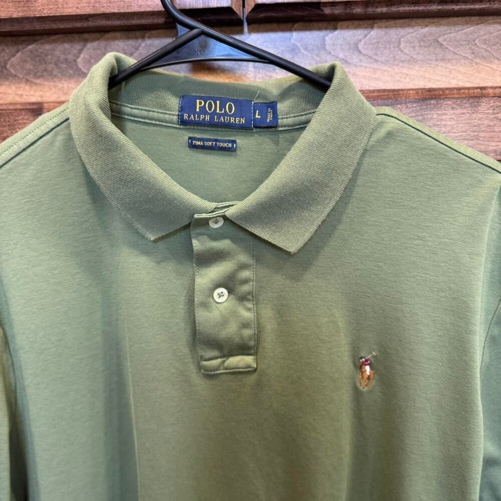 Polo Ralph Lauren green Pima Soft touch polo shirt LARGE
