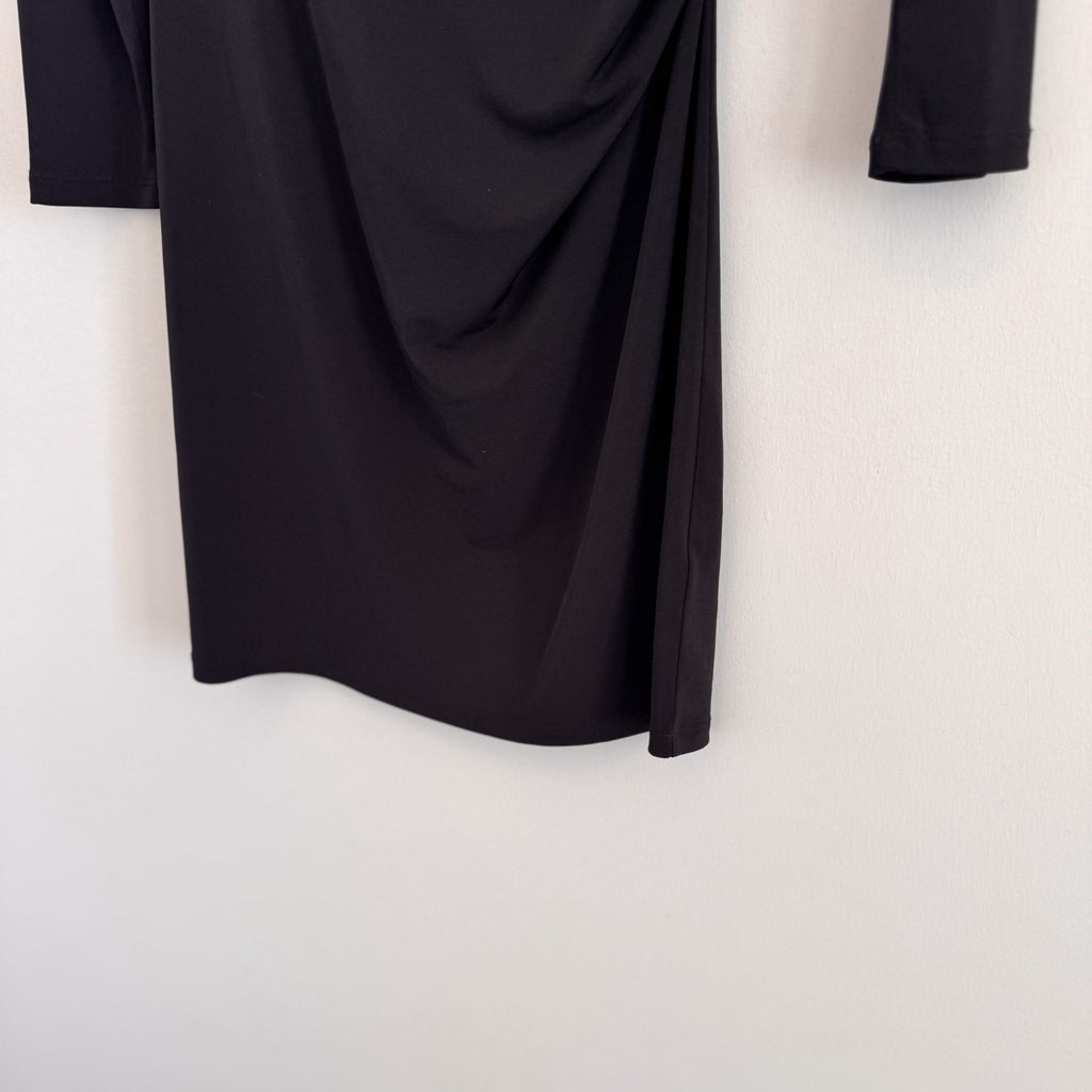Michael Kors Studded Shoulder Drape Neck Dress Black Size Small