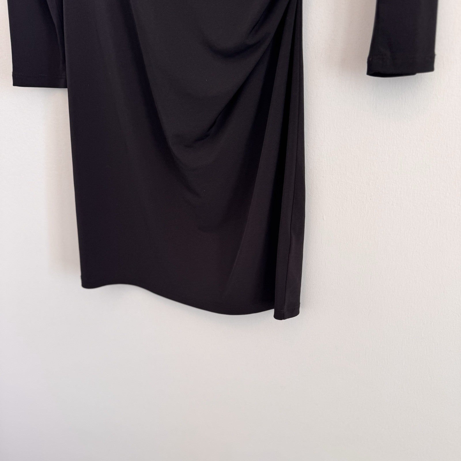 Michael Kors Studded Shoulder Drape Neck Dress Black Size Small