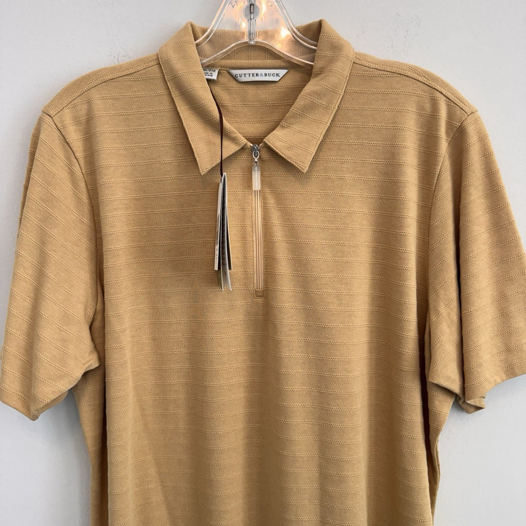 Cutter & Buck Men XXL NWT 1/4 Zip Polo Shirt San Diego Sailboat Mustard