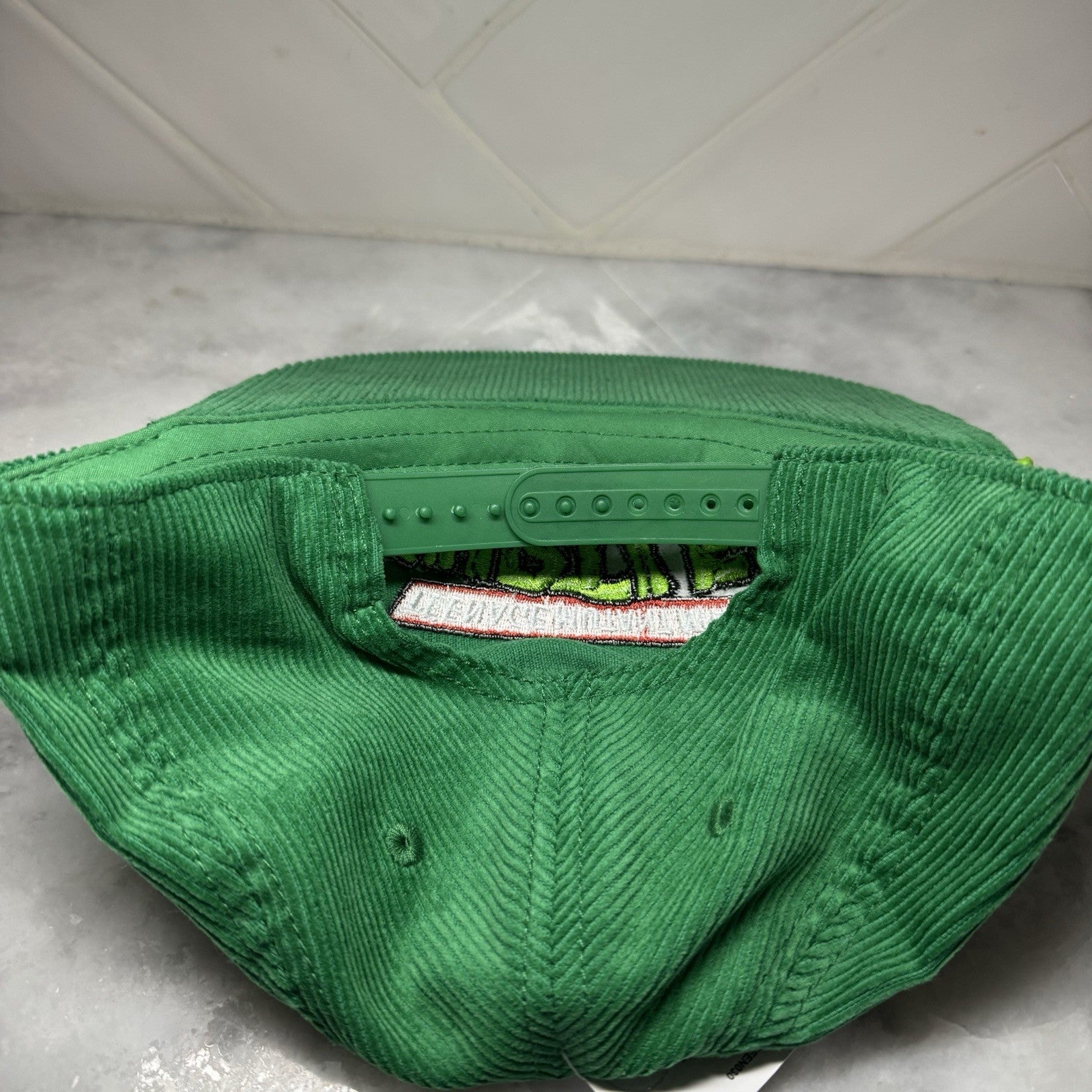 TMNT Green Corduroy Snapback Hat Adjustable Cap Nickelodeon Vintage Style New