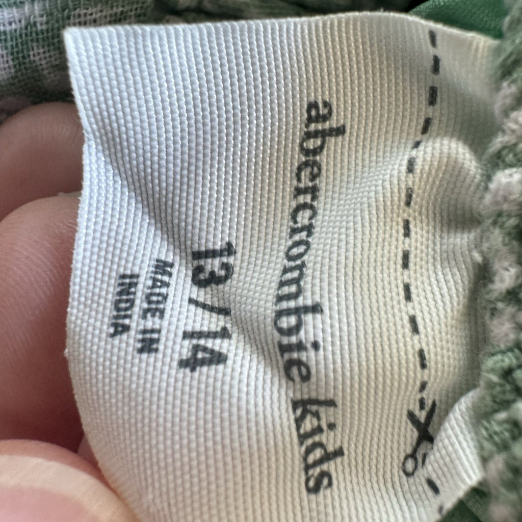 Abercrombie Kids Green Smocked Skort Size 13/14 Floral Boho Skirt