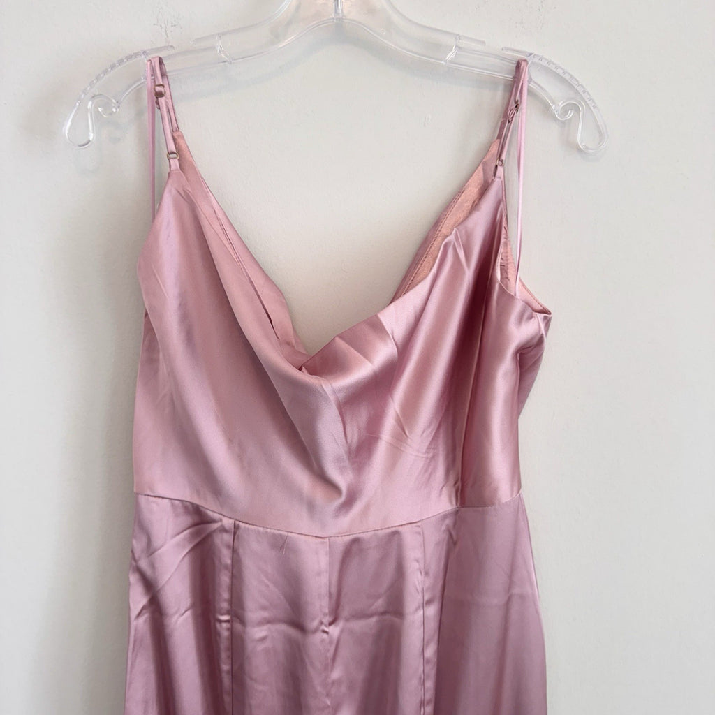Maniju Women's Mauve  Maxi Dress Size Medium Cowl Neck Formal Evening Gown Prom