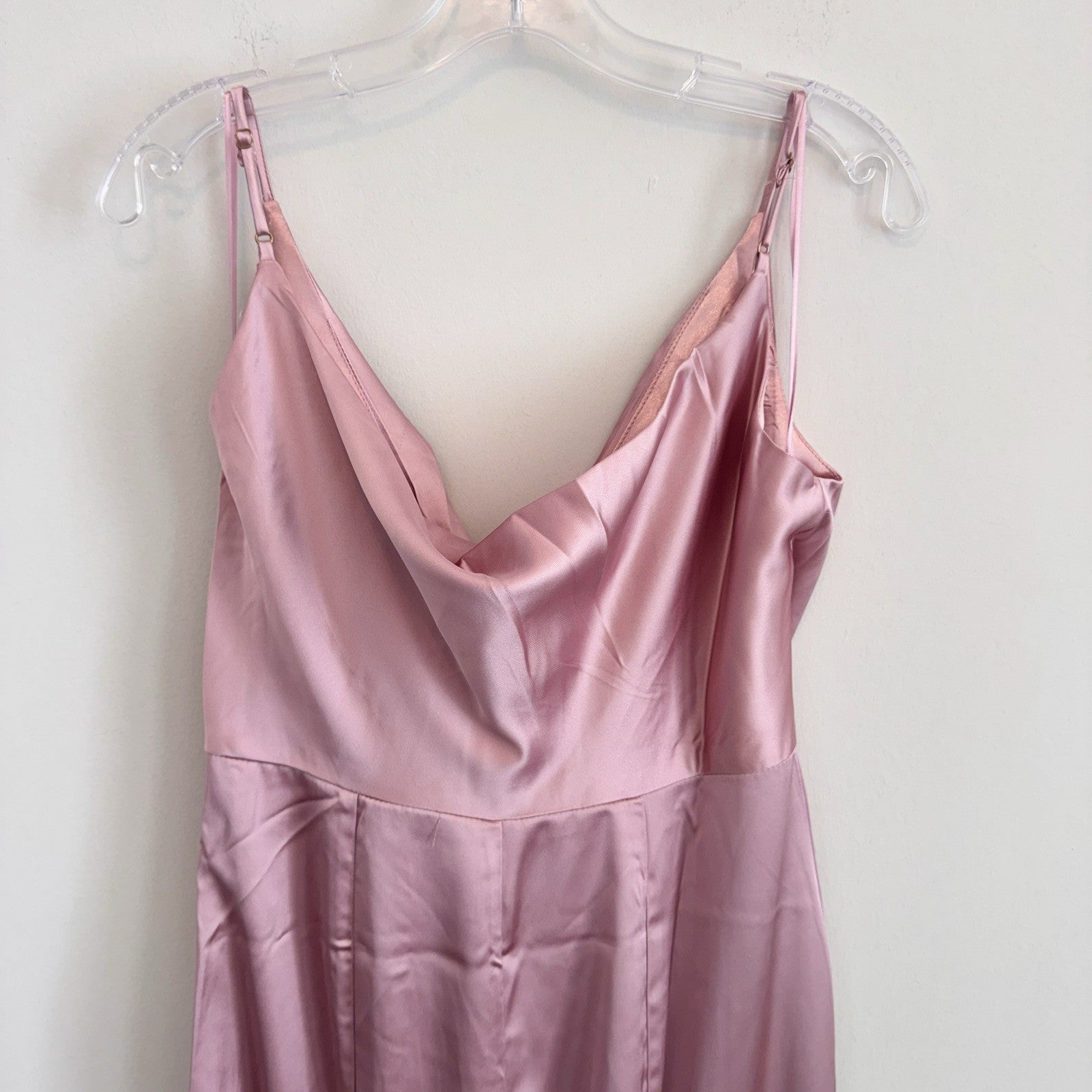 Maniju Women's Mauve  Maxi Dress Size Medium Cowl Neck Formal Evening Gown Prom