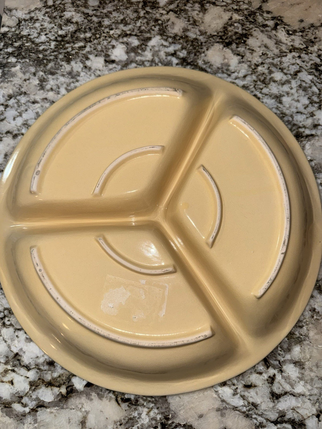 Vintage relish plate divided platter bowl fruit pattern beige ceramic large 13"