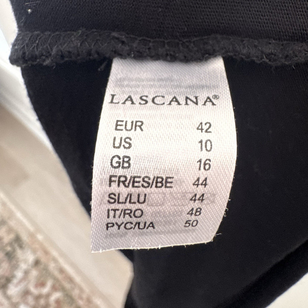 LASCANA Black Smocked Waist Metal Detail Halter Maxi Dress US 10