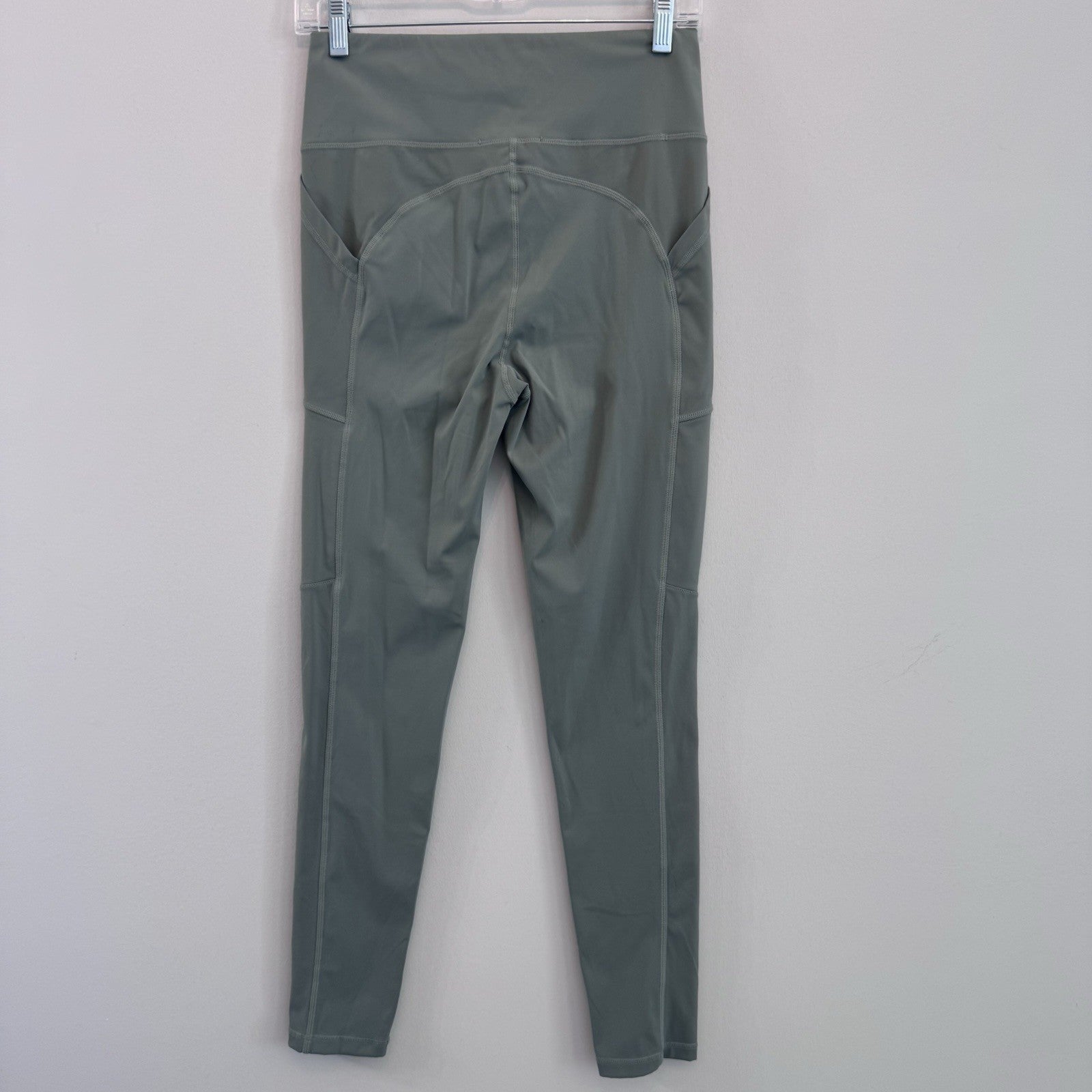 Forever 21 Active Leggings Women M Green Cargo Pocket Zip Athleisure
