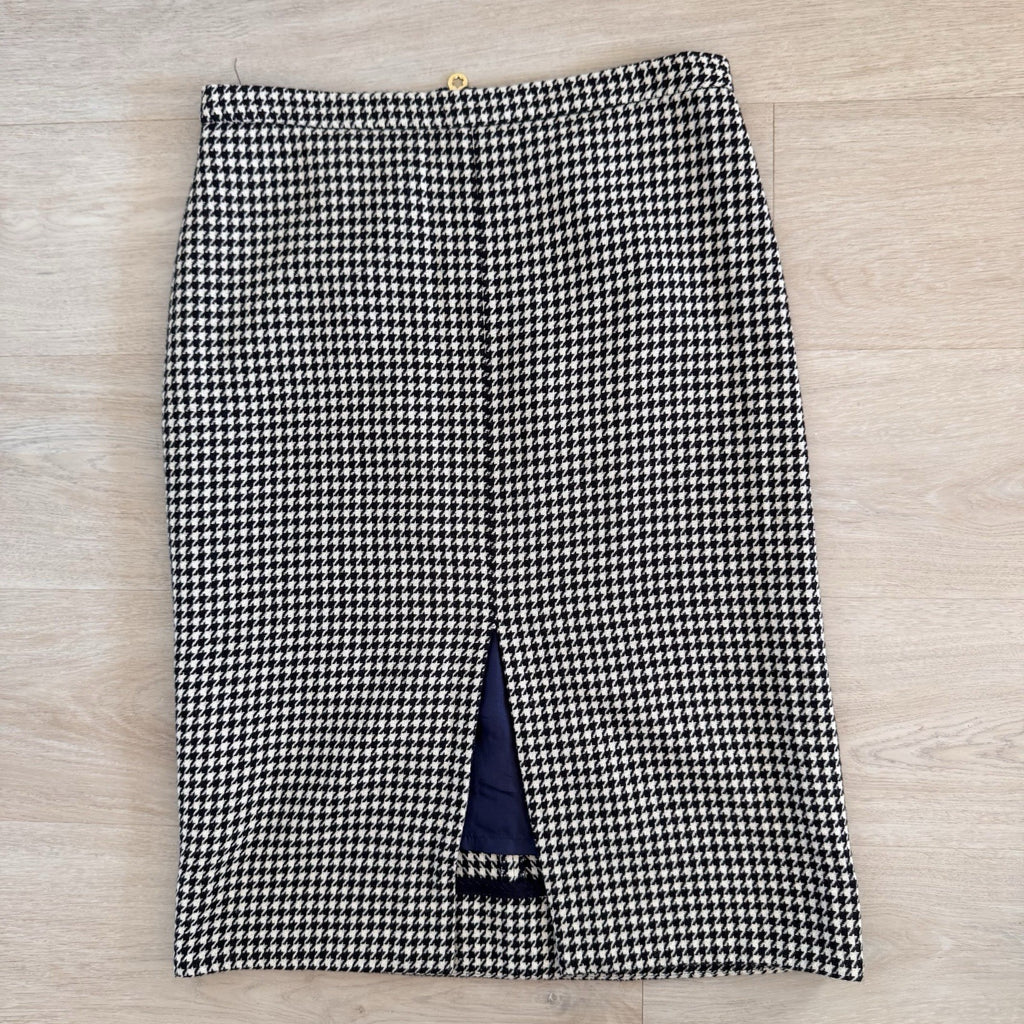 Draper James Houndstooth Pencil Skirt Size 10 Wool Blend Lined Women’s
