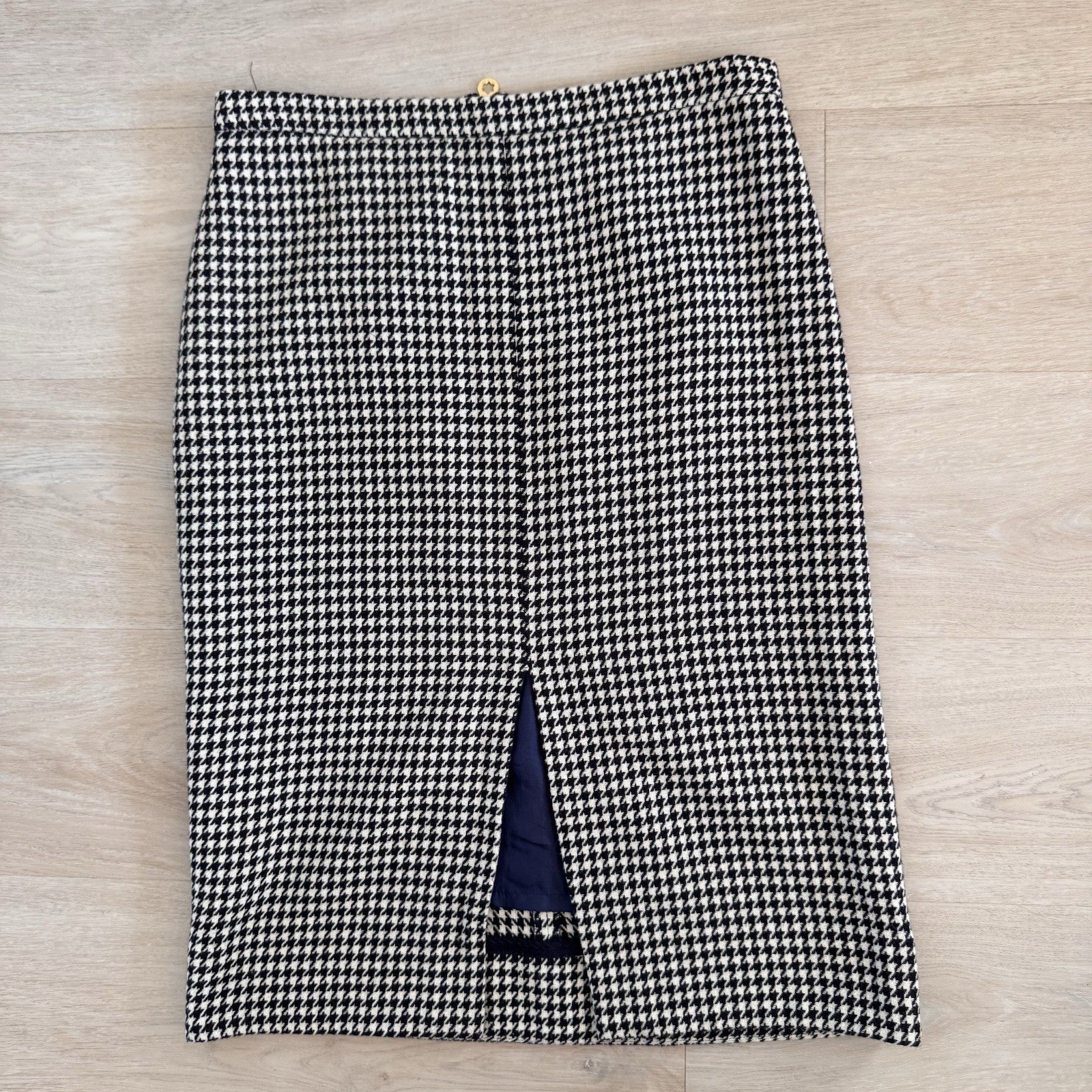 Draper James Houndstooth Pencil Skirt Size 10 Wool Blend Lined Women’s