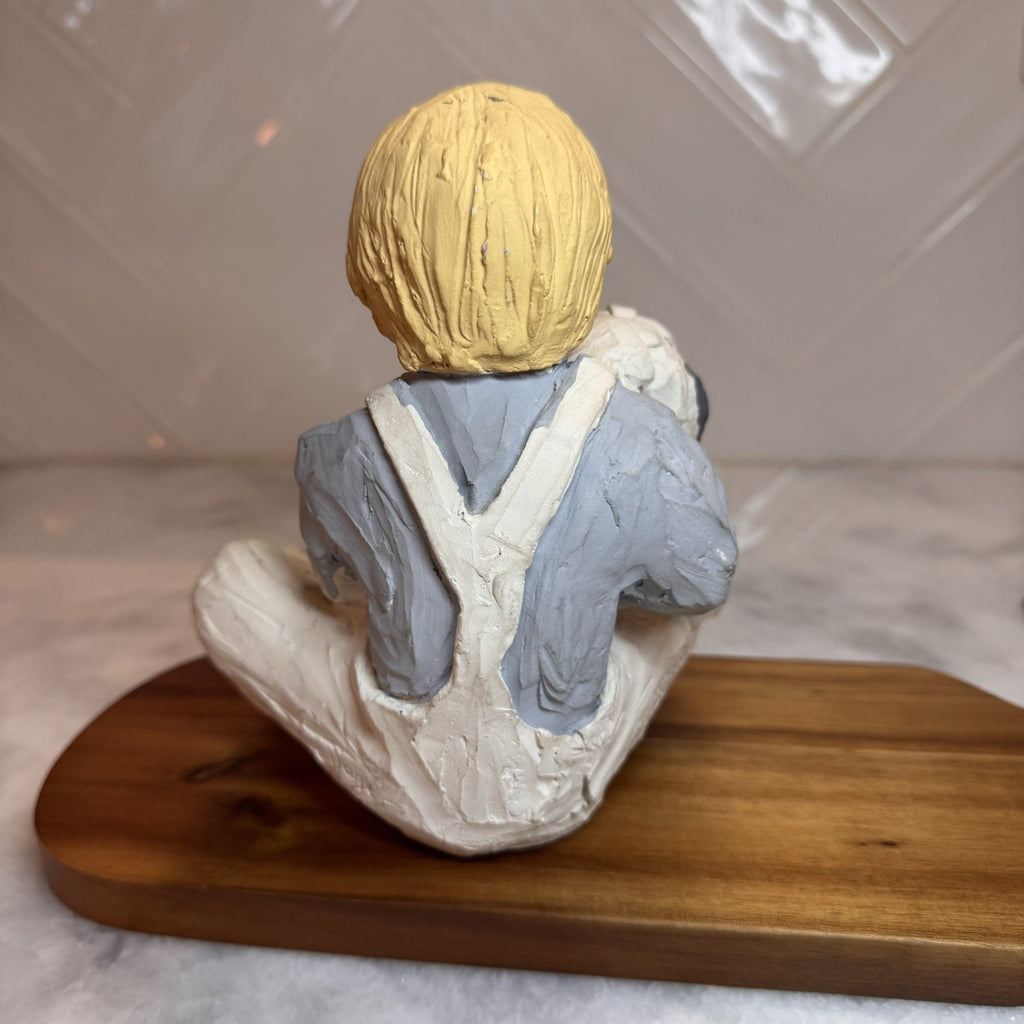 Vintage Austin Prod 1986 Boy with Dog Figurine Resin Sculpture