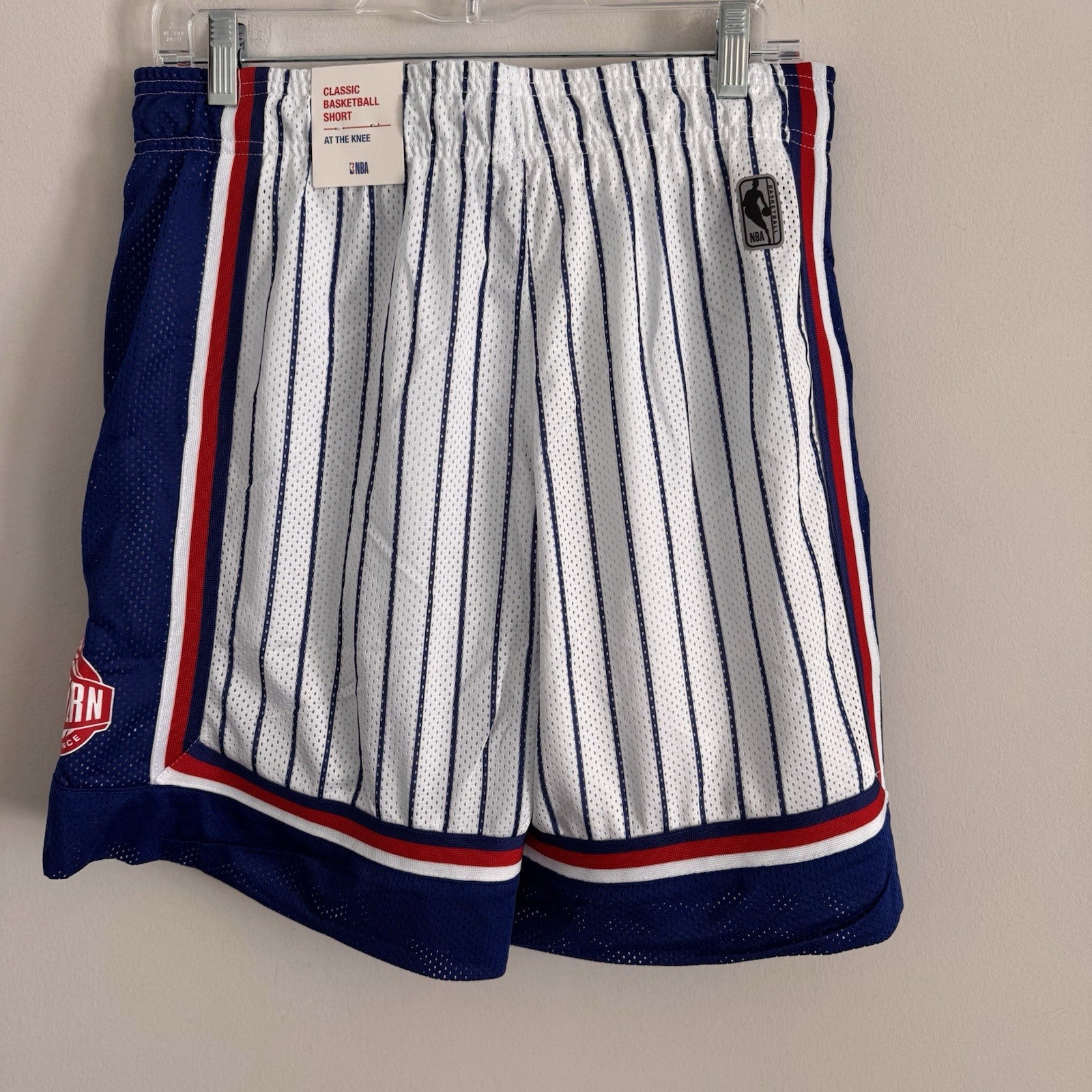 NBA Eastern Western Conference Medium Basketball Shorts White Blue Men’s NWT