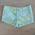 Lilly Pulitzer Walsh Shorts Size 4 Blue Green Print Preppy Women’s