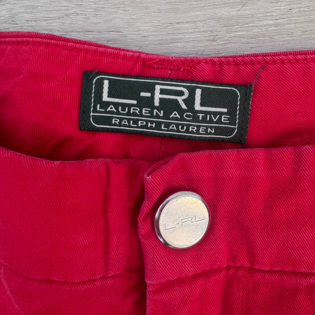 Women’s Lauren Ralph Lauren Red Bermuda Shorts Size 16 LRL Active Zip Pocket