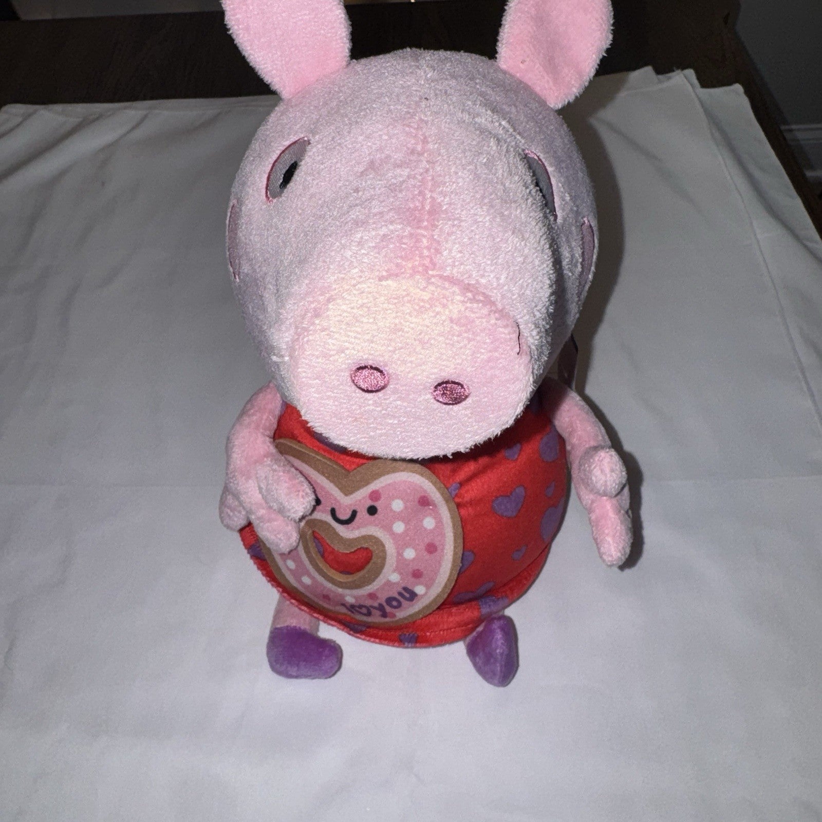 Valentine Peppa Pig with I Love You Heart Donut Plush