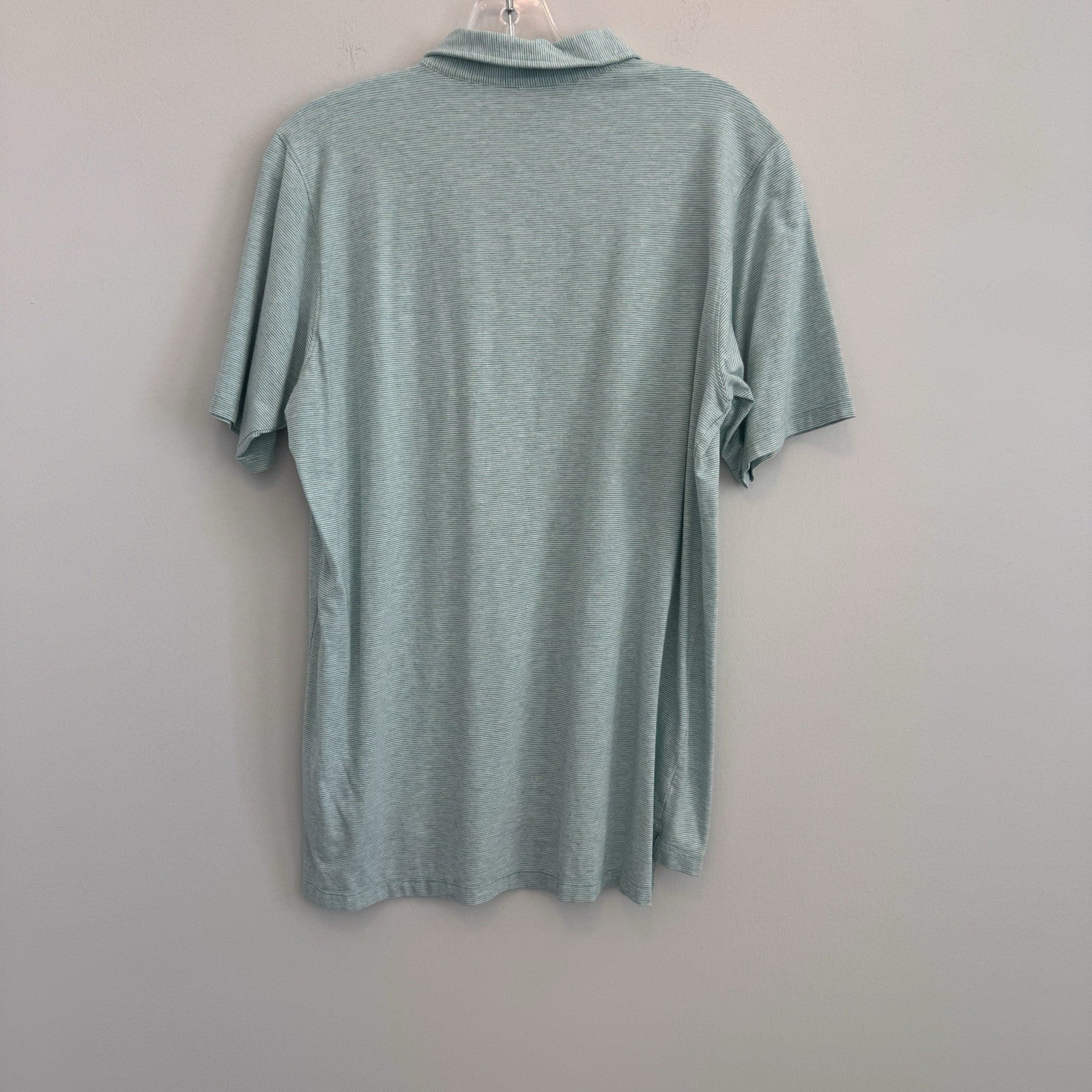 B. Draddy Men Medium Pima Cotton Polo Green Striped A 1912 Logo Made In Peru
