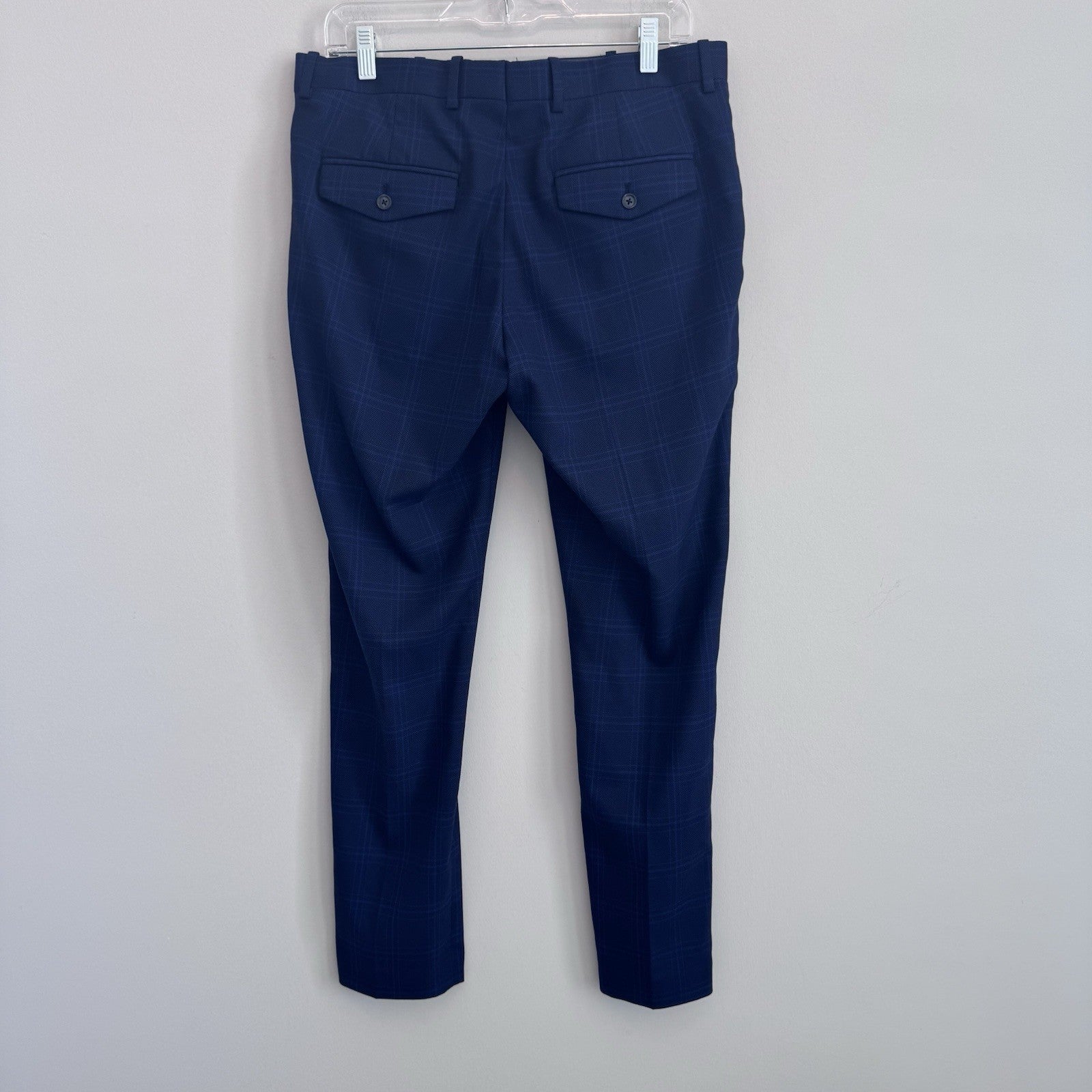 Banana Republic Factory 31x30 Blue Plaid Very Slim Stretch Dress Pants Men’s