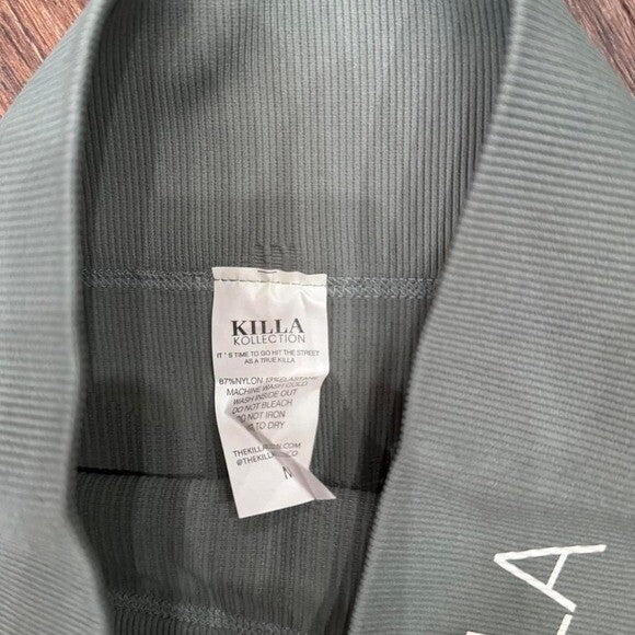 Killa Kambo green ribbed leggings