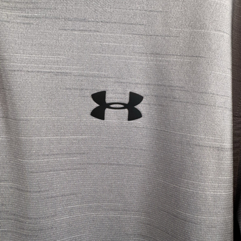 Under Armour HeatGear Men's Large Gray Polo Shirt Loose Fit Golf Activewear