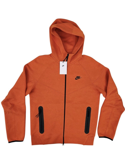 Nike Sportswear Tech Fleece Hoodie Sweater Jacket Mens Size XL Orange New $140+