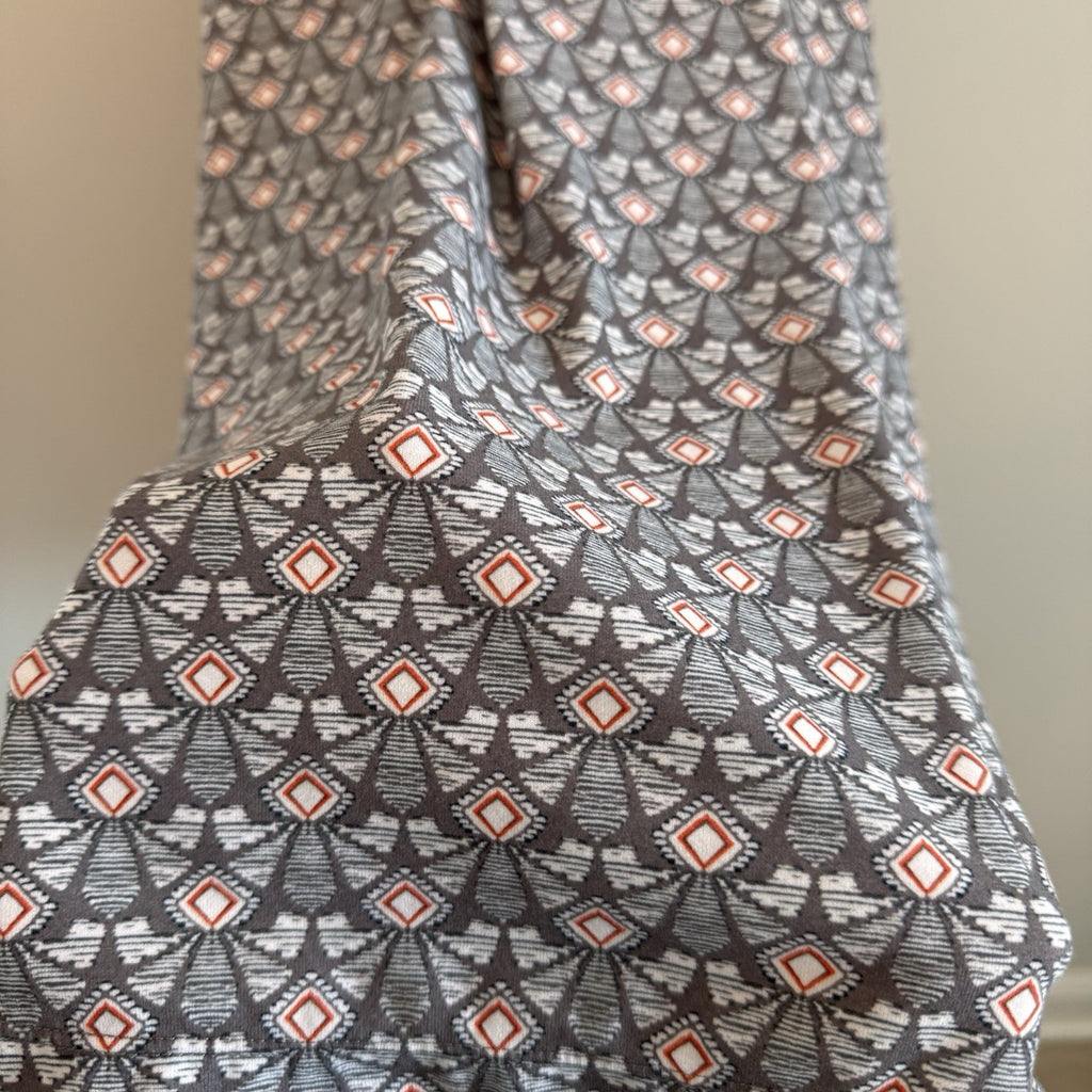 prAna Womens Small Gray Geometric Racerback Athletic Dress Built-in Shelf Bra