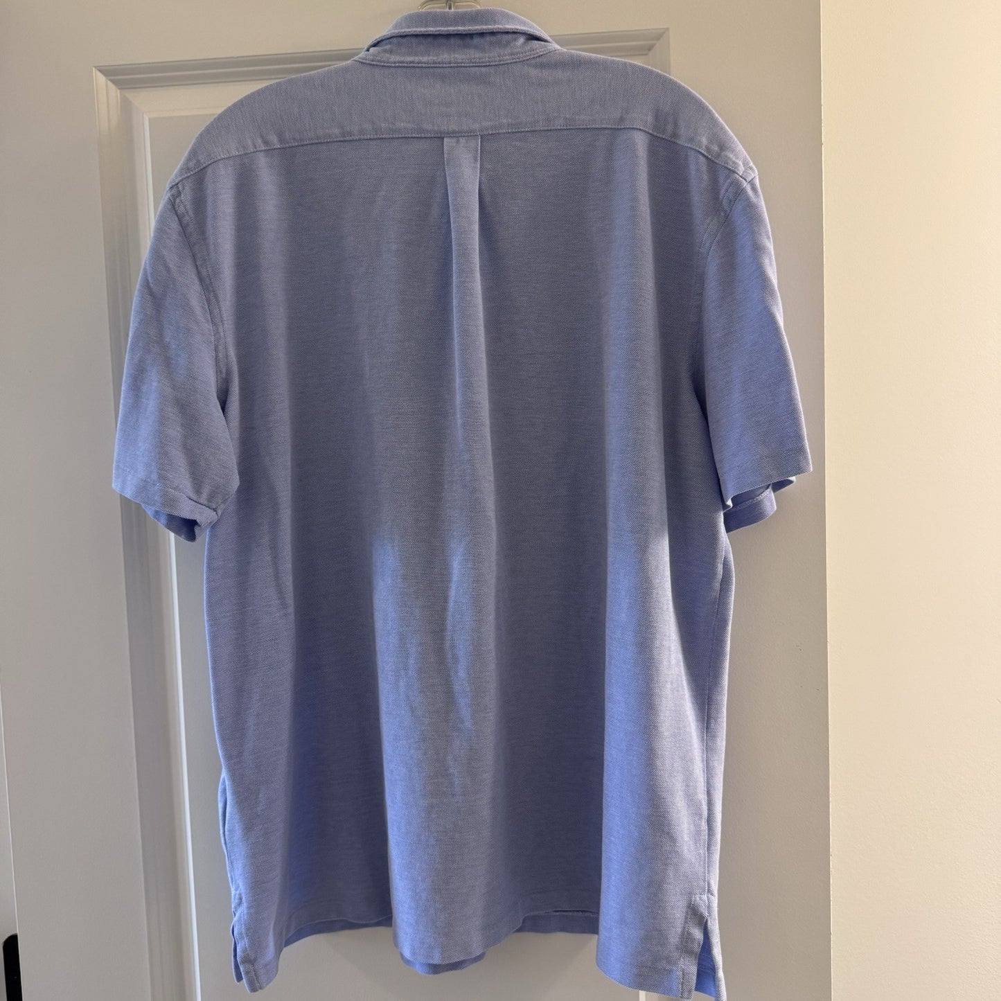 Polo Ralph Lauren Knit Oxford Shirt XXL Blue Button-Down Collar Short Sleeve