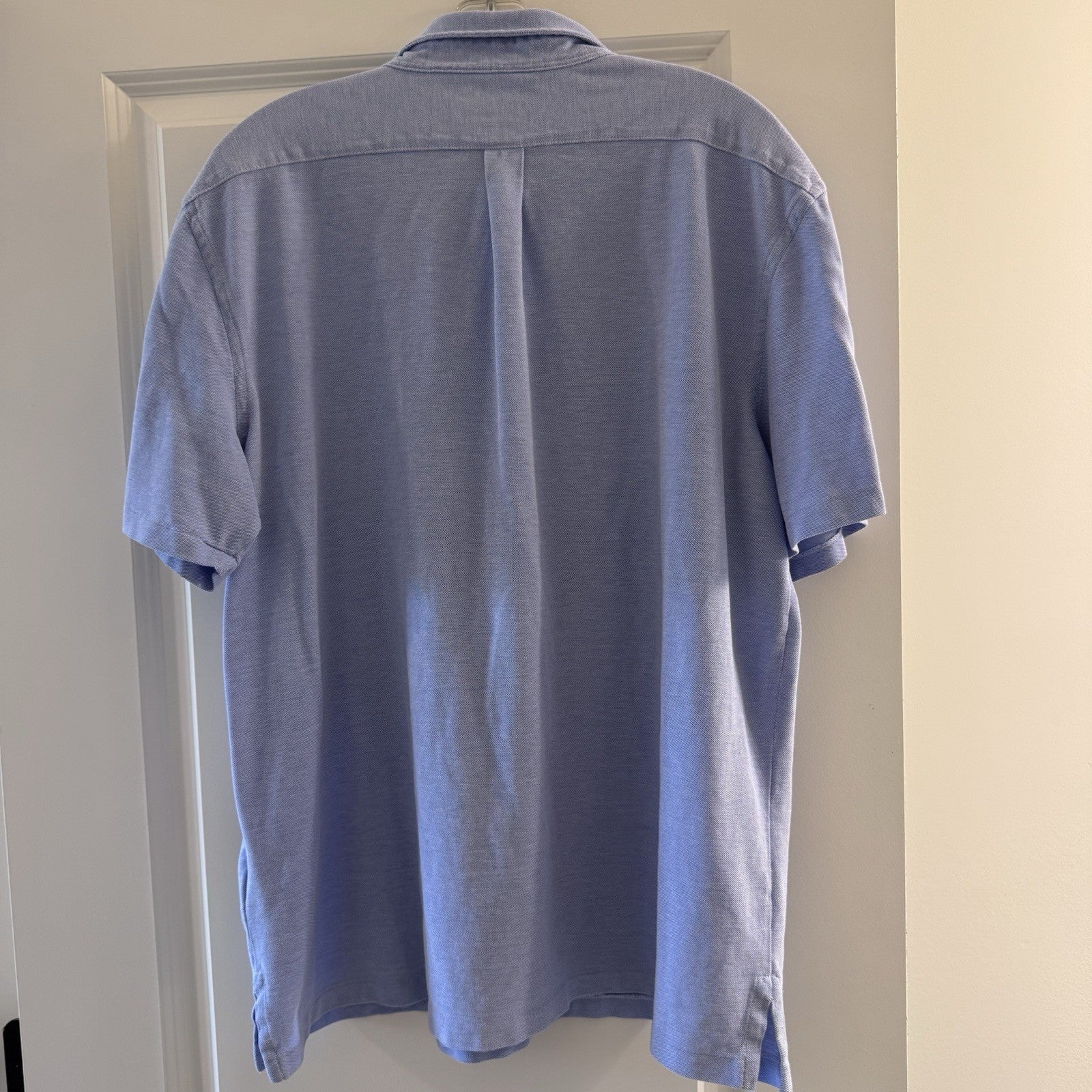 Polo Ralph Lauren Knit Oxford Shirt XXL Blue Button-Down Collar Short Sleeve
