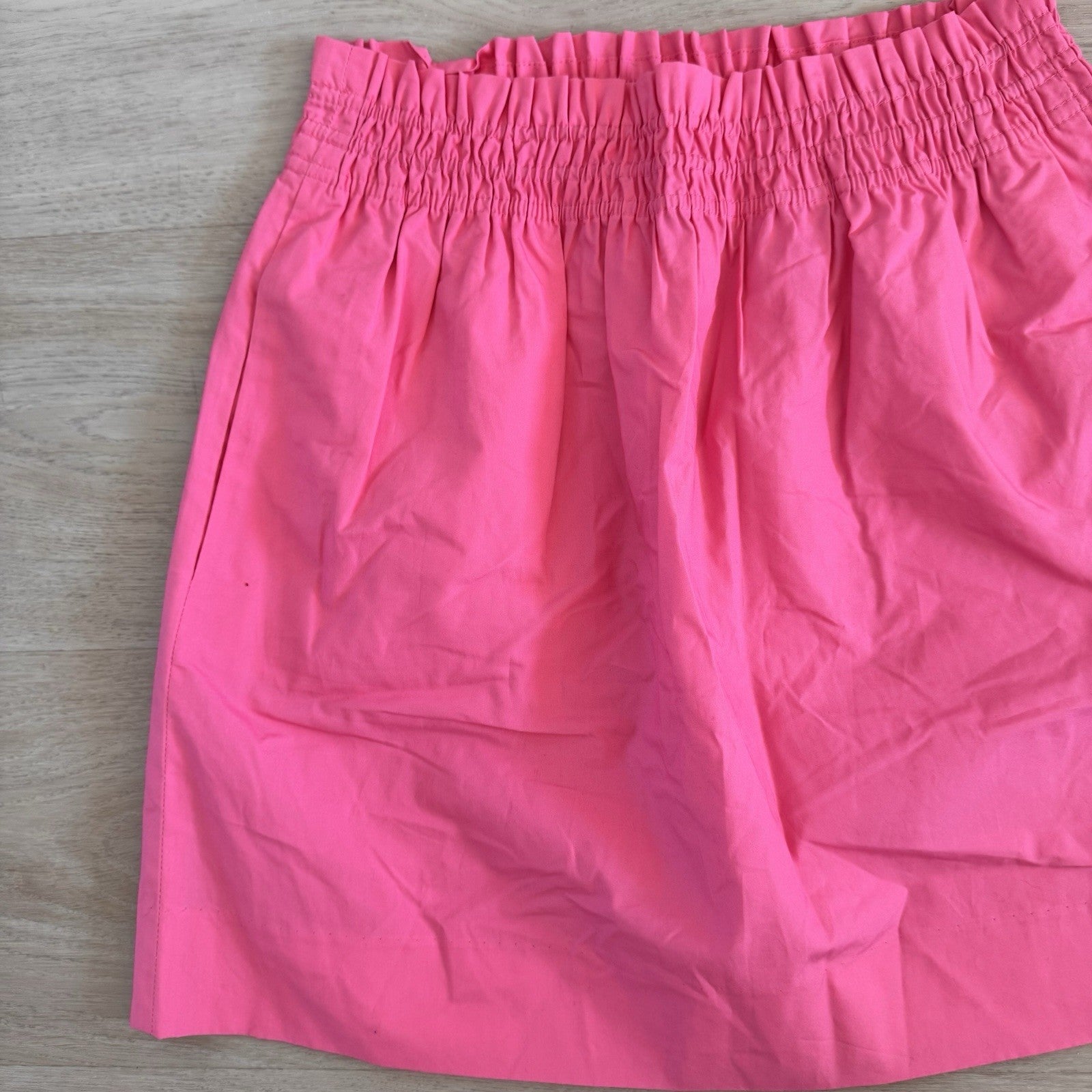 J.Crew Pink Elastic Waist Skirt Size 4 Cotton Pockets Summer Women’s