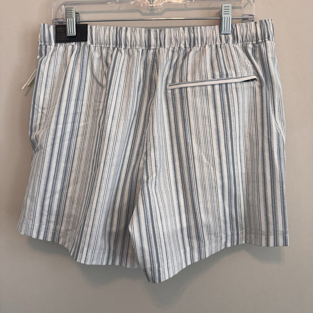 VRST Men’s 5” Resort Short Muted Denim Calm Stripe Medium NWT Quick Dry UPF 50+