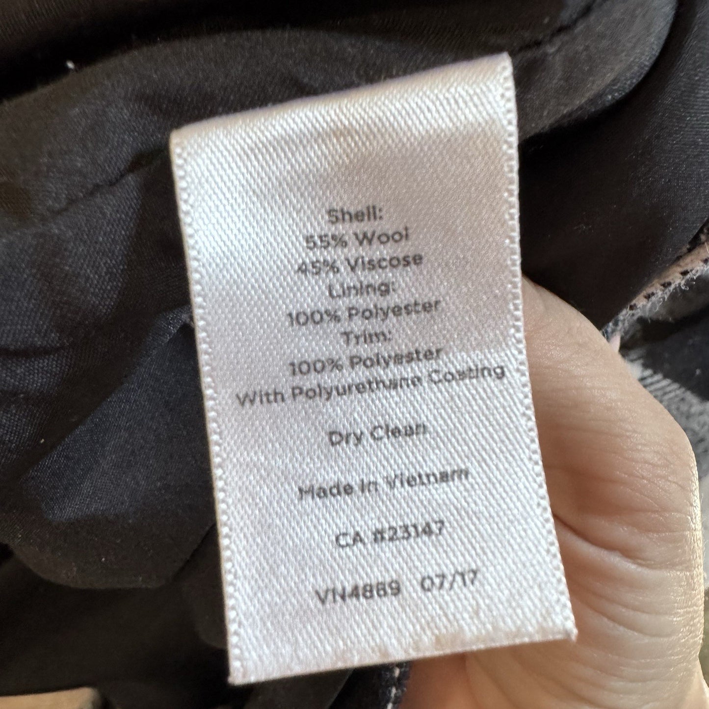 Talbots Petites 12P Buffalo Plaid Wool Skirt Black White Check Lined Winter