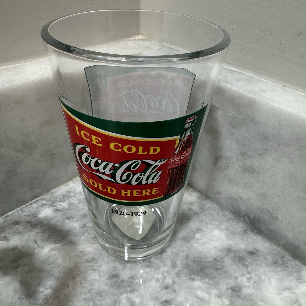 Set Of 2 Coca Cola Drinking Glasses 16 OZ. Vintage Collection.  1886-1929 RARE
