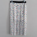 Topshop Pleated Polka Dot Midi Skirt US 6 White Multicolor Sheer NWT