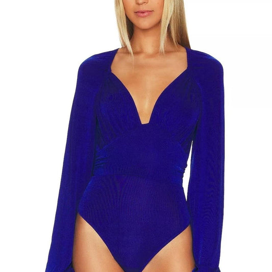 Free People Intimately In Your Arms Bodysuit Electric Indigo Blue Size XSmall