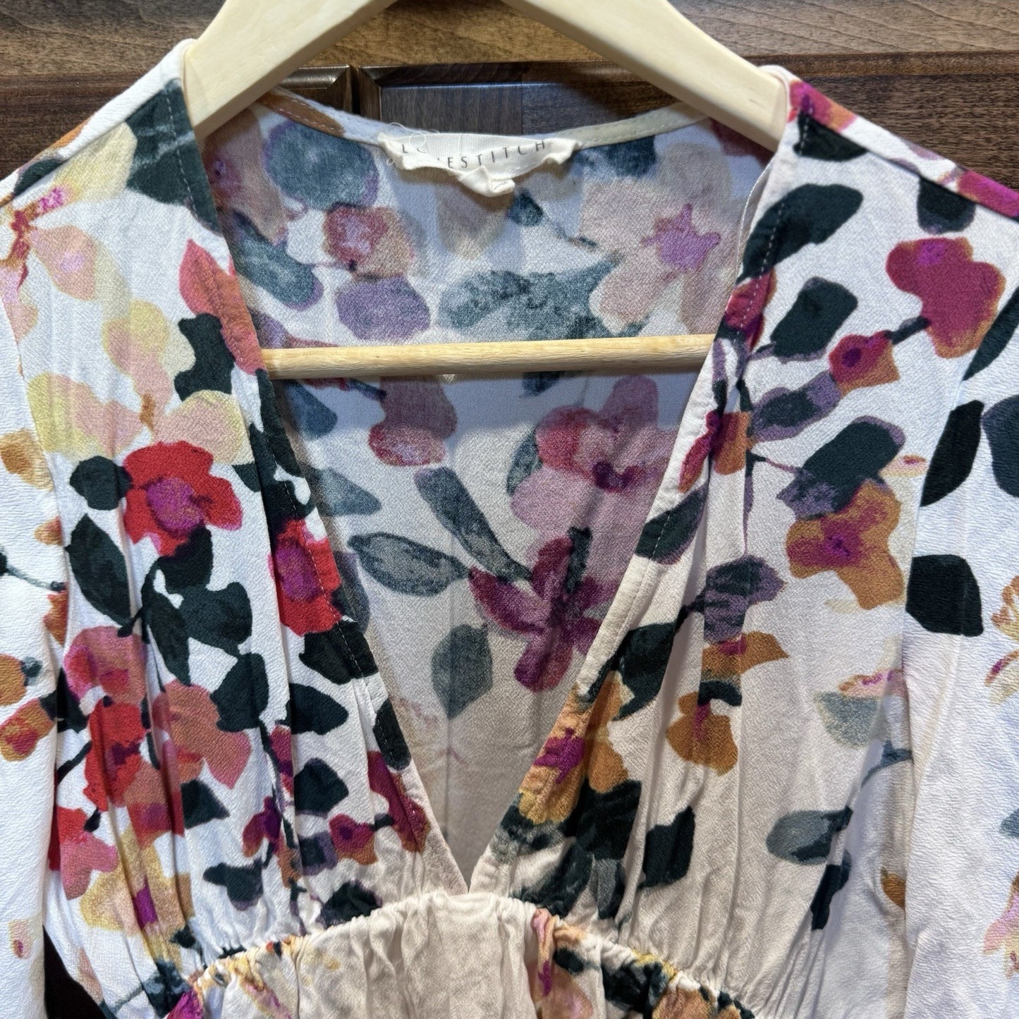 Lovestitch Women’s Boho Floral Mini Dress Size Small White 