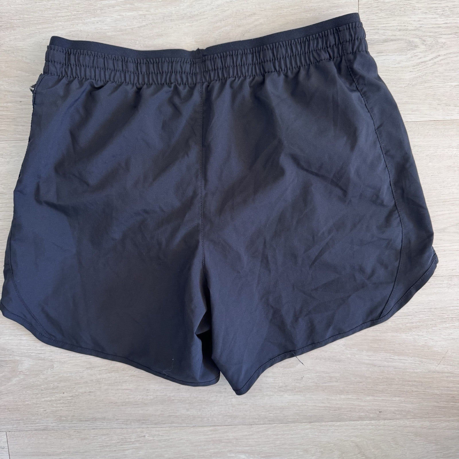 Nike Dri Fit Womens Running Shorts Black Lined Zip Pocket Size Small