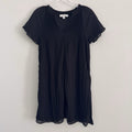 She + Sky Black Pleated Flutter Sleeve Mini Dress Women's Size S V-Neck Lined