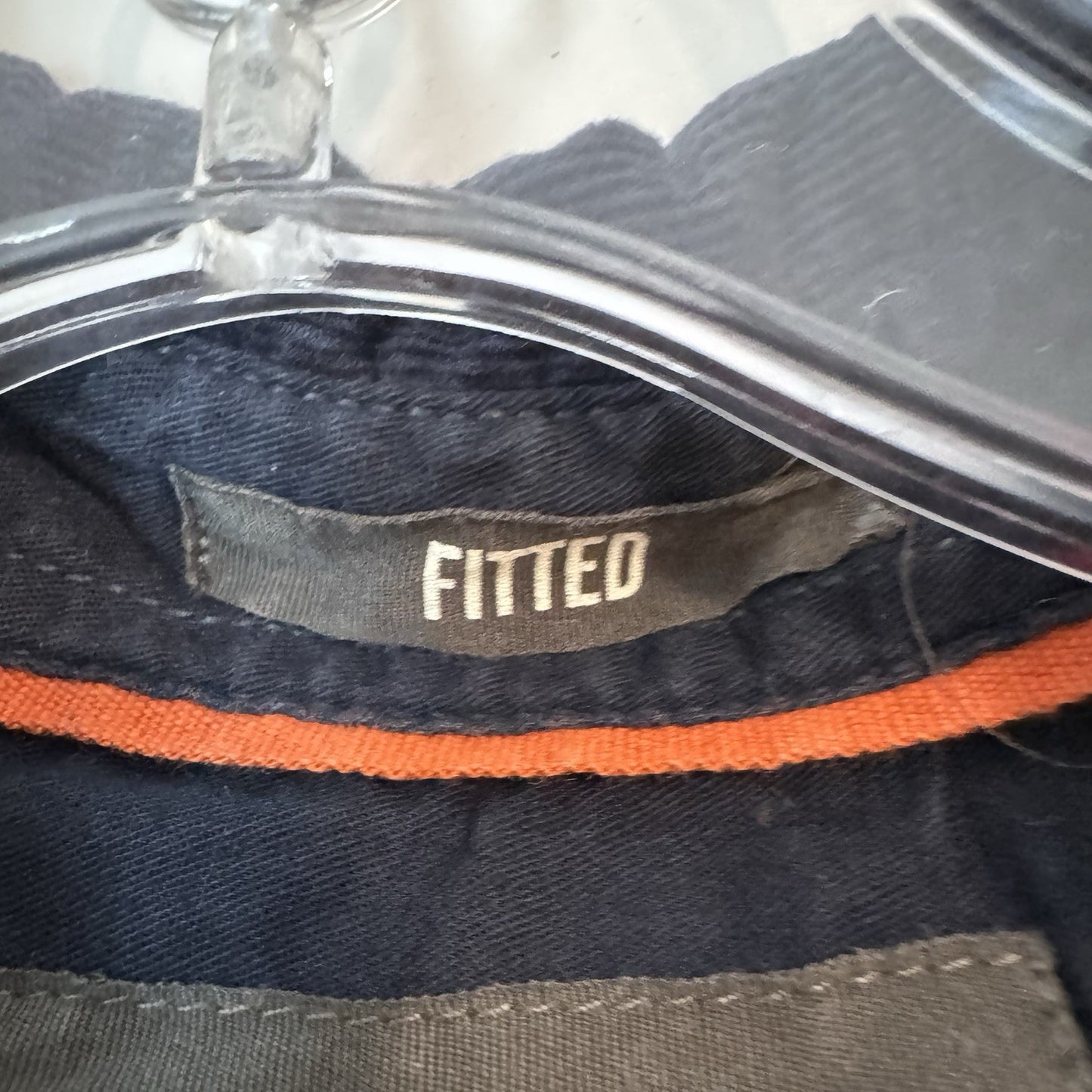 H&M LOGG Plaid Flannel Shirt Men’s XL Fitted 100% Cotton Navy Blue Check